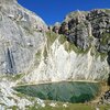 Lech de Boe: Bei der Fahrt mit dem Sessellift k&ouml;nnen wir auch den Boesee betrachten. Foto: AT, &copy; Peer