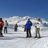 Die Kulisse ist atemberaubend, hier z.B. der verschneite Sellastock. Foto: BS, &copy; Peer